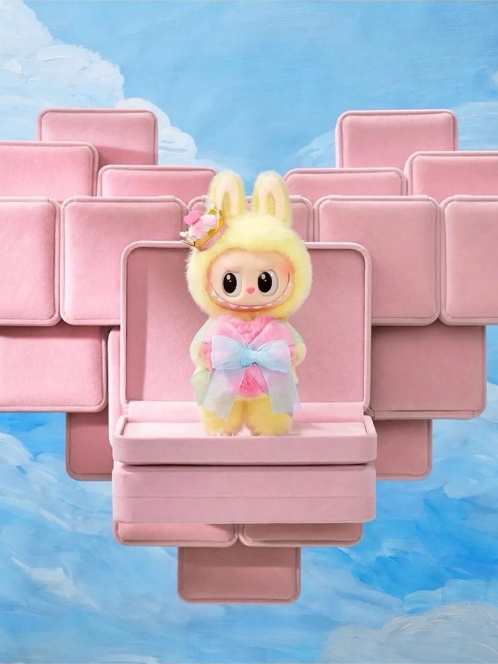 POPMART Labubu The Monsters Let's Checkmate Queen Plush Hanging Card